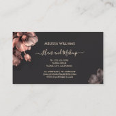 Pink Shiny Flowers Black Luxury Visitekaartje (Achterkant)