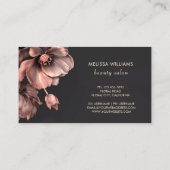 Pink Shiny Flowers Black Visitekaartje (Achterkant)