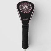 Pink Shiny Mandala Black  Golfheadcover (Voorkant)