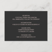 Pink Shiny Metallic Black Floral Details Informatiekaartje (Achterkant)