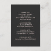 Pink Shiny Metallic Black Floral Details Informatiekaartje (Achterkant)