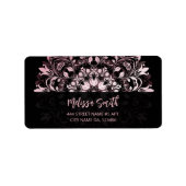 Pink Shiny Metallic Black Mandala Etiket (Voorkant)