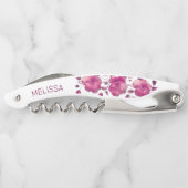 Pink Shiny Metallic Flower  Kurkentrekker (Achterkant)