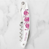 Pink Shiny Metallic Flower  Kurkentrekker (Voorkant)