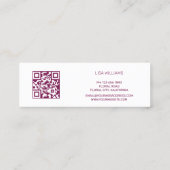 Pink Shiny Metallic Flower  Mini Visitekaartje (Achterkant)