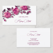 Pink Shiny Metallic Flower  Visitekaartje (Voorkant / Achterkant)