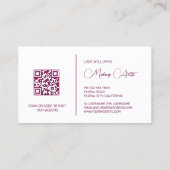 Pink Shiny Metallic Flower  Visitekaartje (Achterkant)