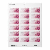 Pink Shiny Metallic FlowerBusiness Kaart Etiket (Full Sheet)