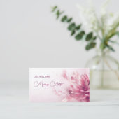 Pink Shiny Metallic FlowerBusiness Kaart Visitekaartje (Staand voorkant)