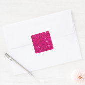 Pink Shiny Sequin Vierkante Sticker (Envelop)