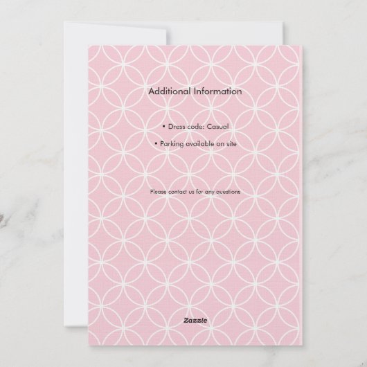 Pink Shippo Editable Invitation Template Kaart (Achterkant)
