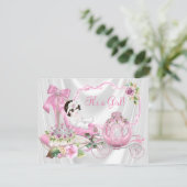 Pink Shoe Princess Baby shower Kaart (Staand voorkant)