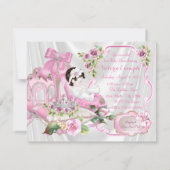 Pink Shoe Princess Baby shower Kaart (Achterkant)