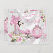 Pink Shoe Princess Baby shower Kaart (Voorkant / Achterkant)