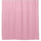 Pink shower curtain with small white douchegordijn (Voorkant)