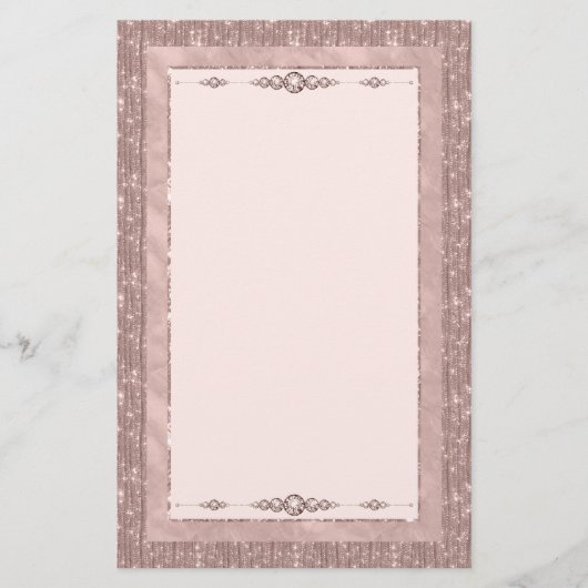 Pink Showgirl Glam Romance Stationery Briefpapier (Voorkant)