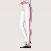 Pink Side Stripe White Leggings Choose Colors (Links)