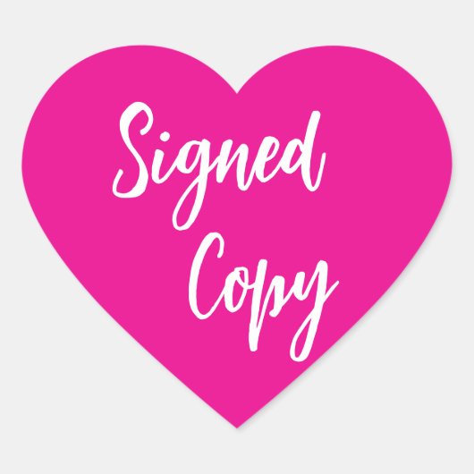 Pink Signed copy Hart Sticker (Voorkant)