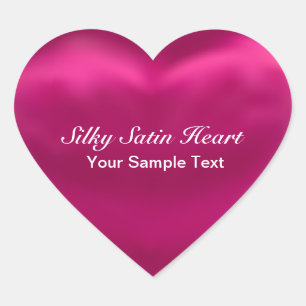 Pink Silky Satin Heart Hart Sticker