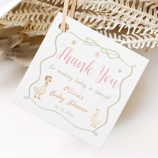 Pink Silly Goose Baby Shower Thank You Bedankjes Labels