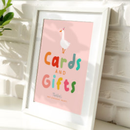 Pink Silly Goose Birthday Cards and Gifts  Poster