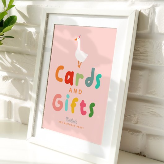 Pink Silly Goose Birthday Cards and Gifts  Poster
