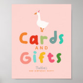 Pink Silly Goose Birthday Cards and Gifts  Poster (Voorkant)