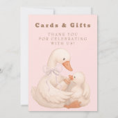 Pink Silly Goose Cards and Gifts Table Sign  Kaart (Achterkant)