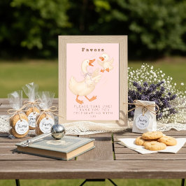 Pink Silly Goose Favor Table Sign Kaart