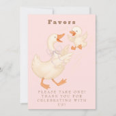 Pink Silly Goose Favor Table Sign  Kaart (Voorkant)