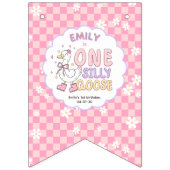 Pink Silly Goose-Girl First Birthday Monthly Photo Vlaggetjes (Tweede vlag)