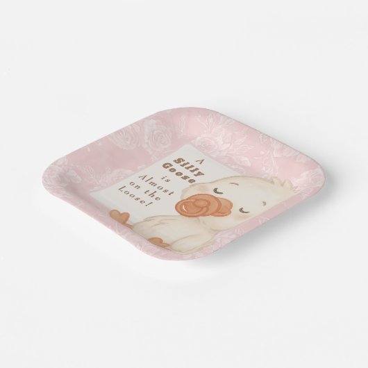 Pink Silly Goose Papieren Bordje (Gebogen)