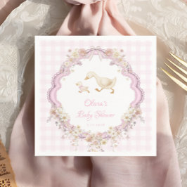 Pink Silly Goose Wildflower Girl Baby Shower Servet