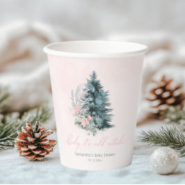 Pink Silver Christmas Baby its cold outside Papieren Bekers