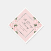 Pink Silver Floral Memorial Funeral Servet (Hoek)