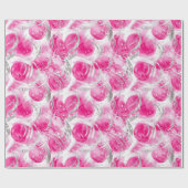 Pink Silver Glam Abstract Circles Verjaardag Cadeaupapier (Vlak)