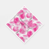 Pink Silver Glam Abstract Circles Verjaardag Servet (Hoek)