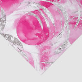 Pink Silver Glam Abstract Circles Verjaardag Tissuepapier (Detail)