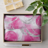Pink Silver Glam Abstract Circles Verjaardag Tissuepapier (Geschenk)