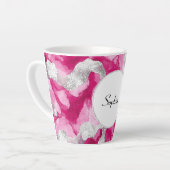Pink Silver Glam Abstract Latte Mok (Linkerhoek)