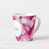 Pink Silver Glam Abstract Latte Mok (Rechterhoek)