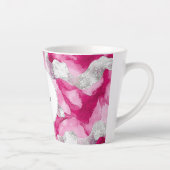 Pink Silver Glam Abstract Latte Mok (Rechts)