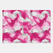 Pink Silver Glam Abstract Stripes Verjaardag Inpakpapier Vel (Voorkant)