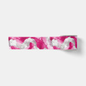 Pink Silver Glam Abstract Stripes Verjaardag Satijnen Lint (Voorkant)