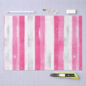Pink Silver Glam Abstract Stripes Verjaardag Tissuepapier (Craft)