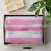 Pink Silver Glam Abstract Stripes Verjaardag Tissuepapier (Geschenk)