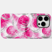 Pink Silver Glam Abstracte cirkels Case-Mate iPhone Case (Achterkant (horizontaal))