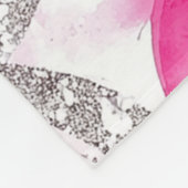 Pink Silver Glam Abstracte cirkels Fleece Deken (Hoek)