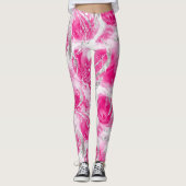Pink Silver Glam Abstracte cirkels Leggings (Voorkant)