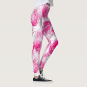 Pink Silver Glam Abstracte cirkels Leggings (Rechts)